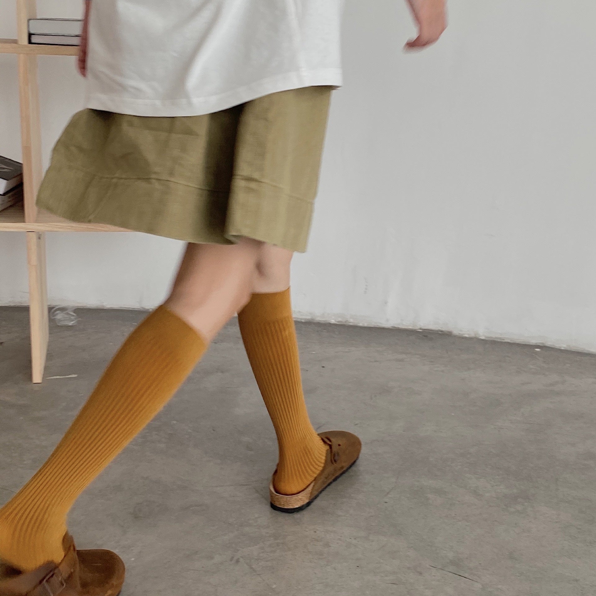 Tiitaa.com × Tiitaa: Basic Vertical Striped Mid - calf Socks runway look in Black