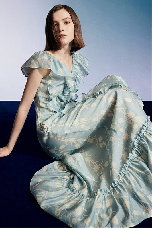 Tiitaa.com × Tiitaa: Printed Ruffle Vacation Dress(Check Below Same Price With Tmall） runway look in 0 - 2