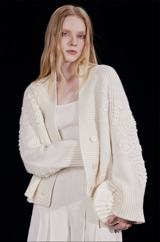 Tiitaa.com × Tiitaa: V - neck Off - shoulder Sweater(Check Below Same Price With Tmall） runway look in F