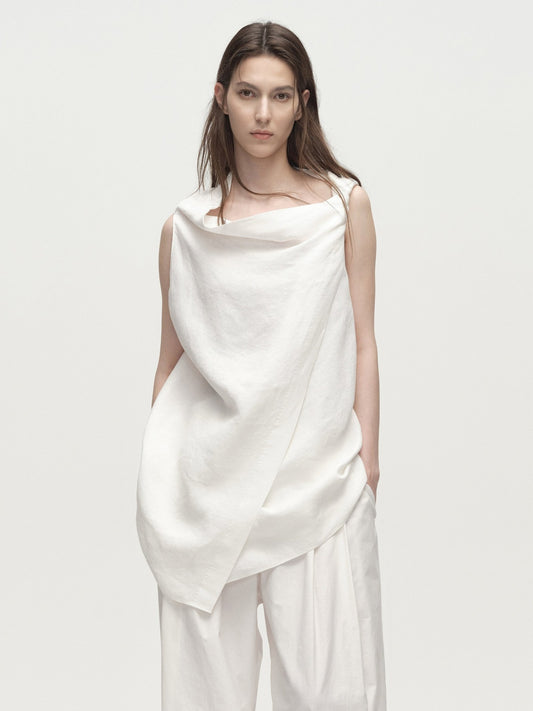 Tiitaa.com × Tiitaa: One Neck Sleeveless Camisole(Check Below Same Price With Tmall） runway look in White