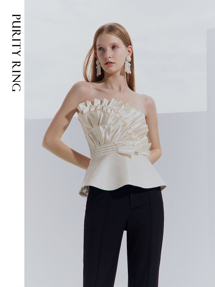Tiitaa.com × Tiitaa: Champagne Jacquard Satin Sheath Top(Check Below Same Price With Tmall） runway look in 0