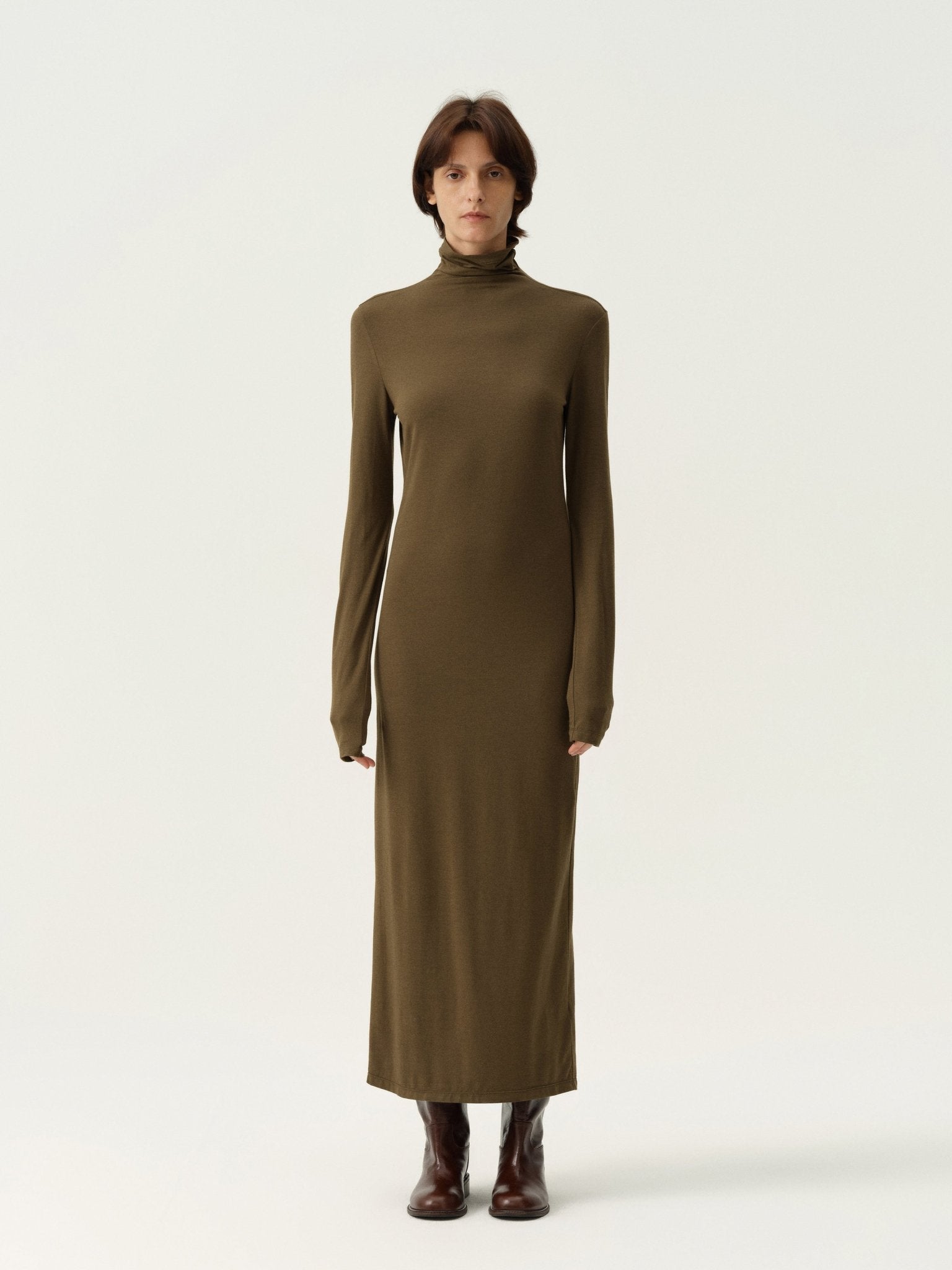 Tiitaa.com × Tiitaa: High Neck Dress(Check Below Same Price With Tmall） runway look in Brown