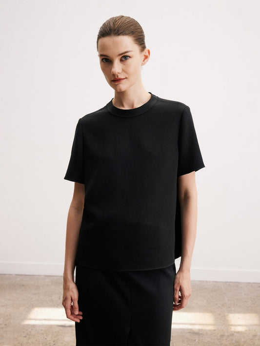 Tiitaa.com × Tiitaa: Round Neck Raw Edge Short Sleeve(Check Below Same Price With Taobao） runway look in 6 - 8