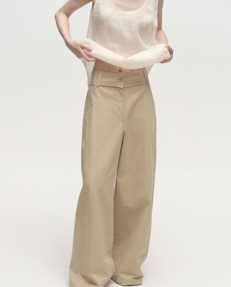 Tiitaa.com × Tiitaa: Textured Jersey Wide - leg Pants(Check Below Same Price With Tmall） runway look in Beige
