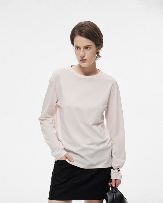 Tiitaa.com × Tiitaa: Cotton Long Sleeve T-Shirt(Check Below Same Price With Tmall） runway look in Pink