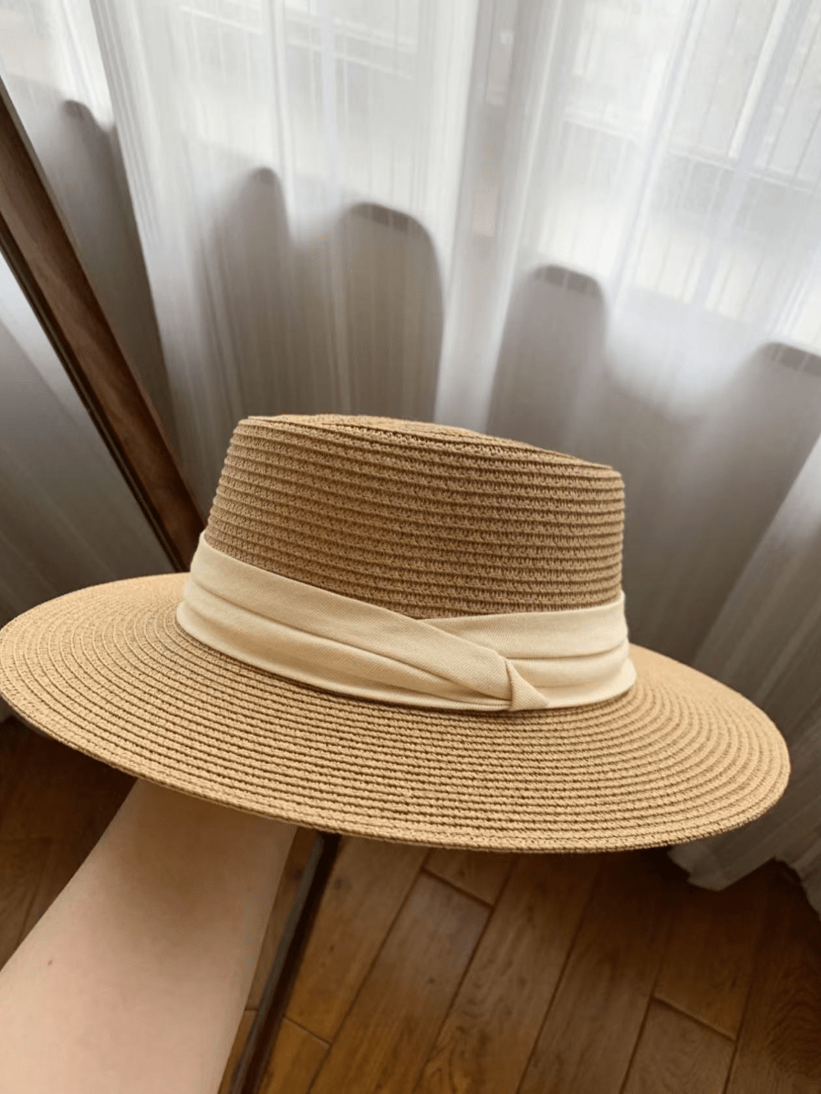 Tiitaa.com × Tiitaa: Webbing British Style Straw Hat runway look in Khaki Webbing
