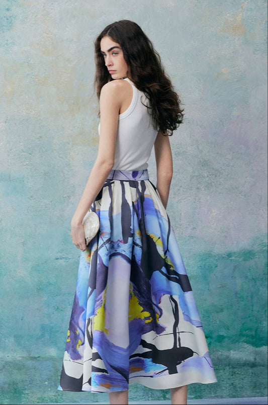 Tiitaa.com × Tiitaa: Abstract Art Halo Print Half Skirt(Check Below Same Price With Tmall） runway look in 2