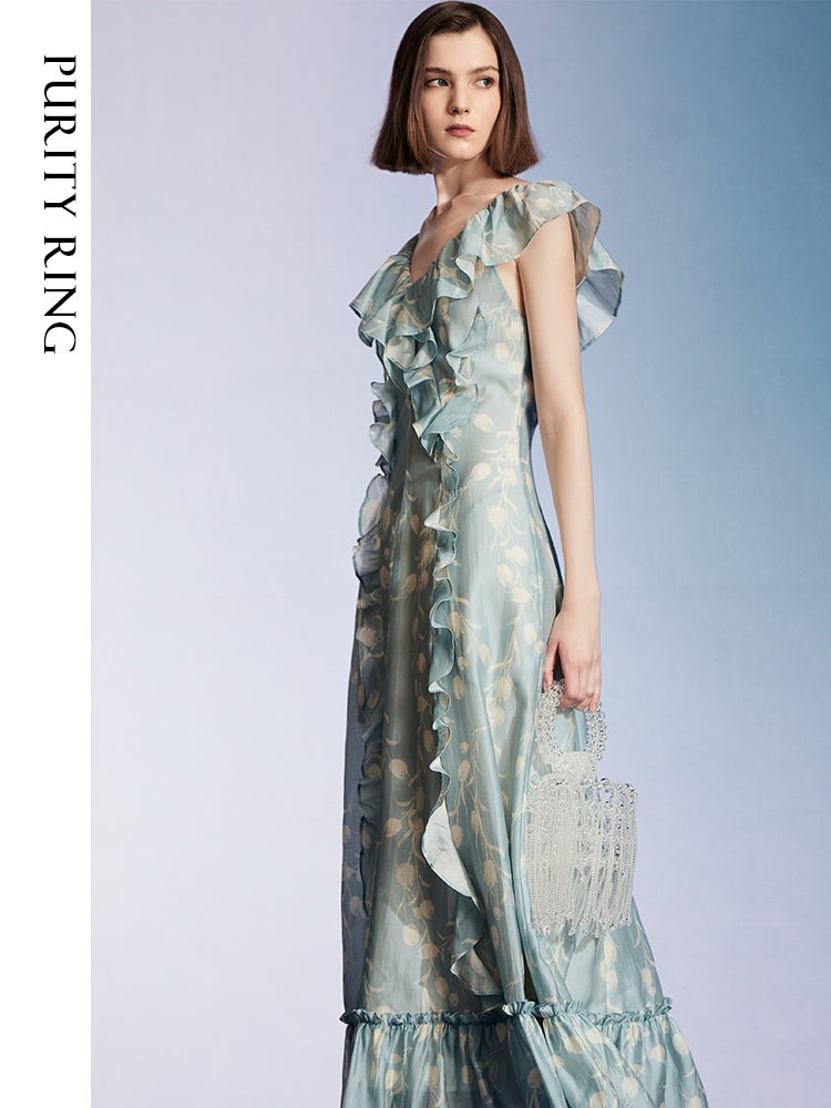 Tiitaa.com × Tiitaa: Printed Ruffle Vacation Dress(Check Below Same Price With Tmall） runway look in 0 - 2