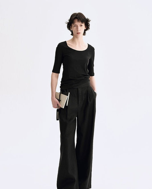 Tiitaa.com × Tiitaa: Linen Casual Pants(Check Below Same Price With Tmall） runway look in Black