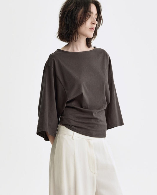 Tiitaa.com × Tiitaa: Seven - quarter Sleeve Round Neck T-shirt(Check Below Same Price With Tmall） runway look in Dark Gray