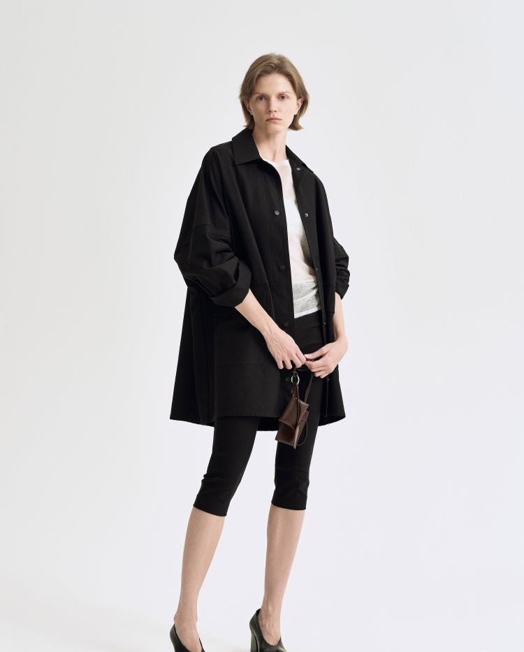 Tiitaa.com × Tiitaa: Silhouette Mid - length Jacket(Check Below Same Price With Tmall） runway look in Black