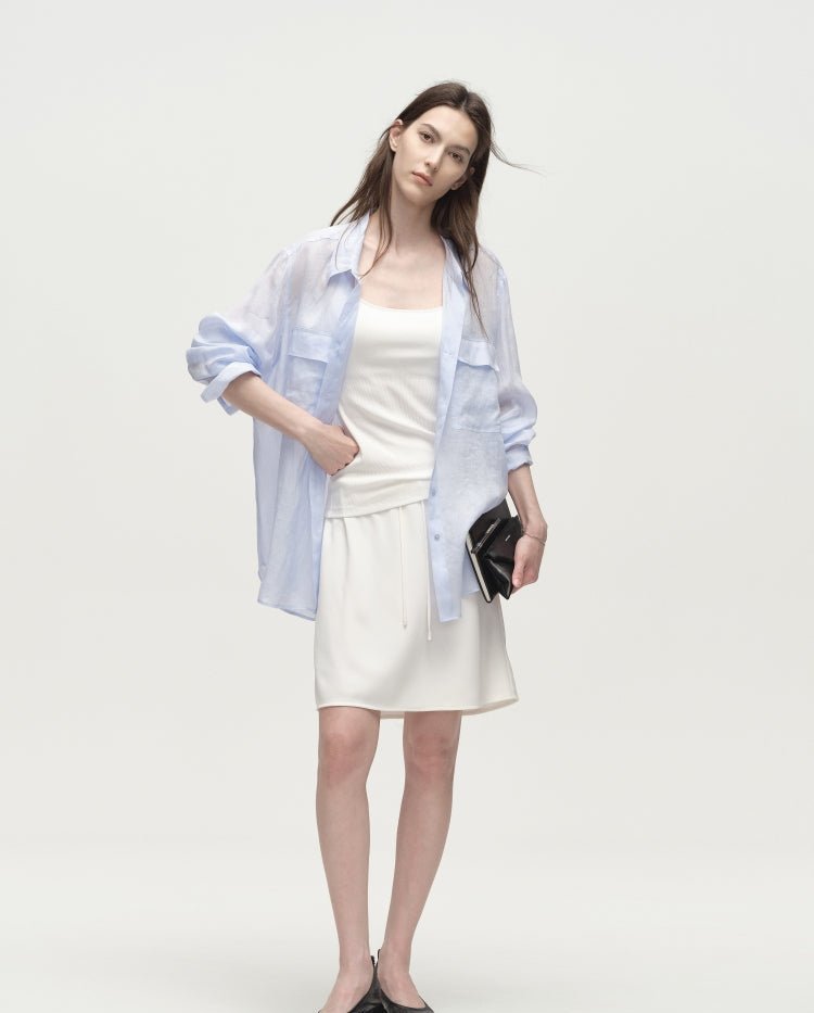 Tiitaa.com × Tiitaa: Ramie Long Sleeve Shirt(Check Below Same Price With Tmall） runway look in White