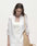 Tiitaa.com × Tiitaa: Deep V - neck Long Sleeve Shirt (Check Below Same Price With Tmall） runway look in White