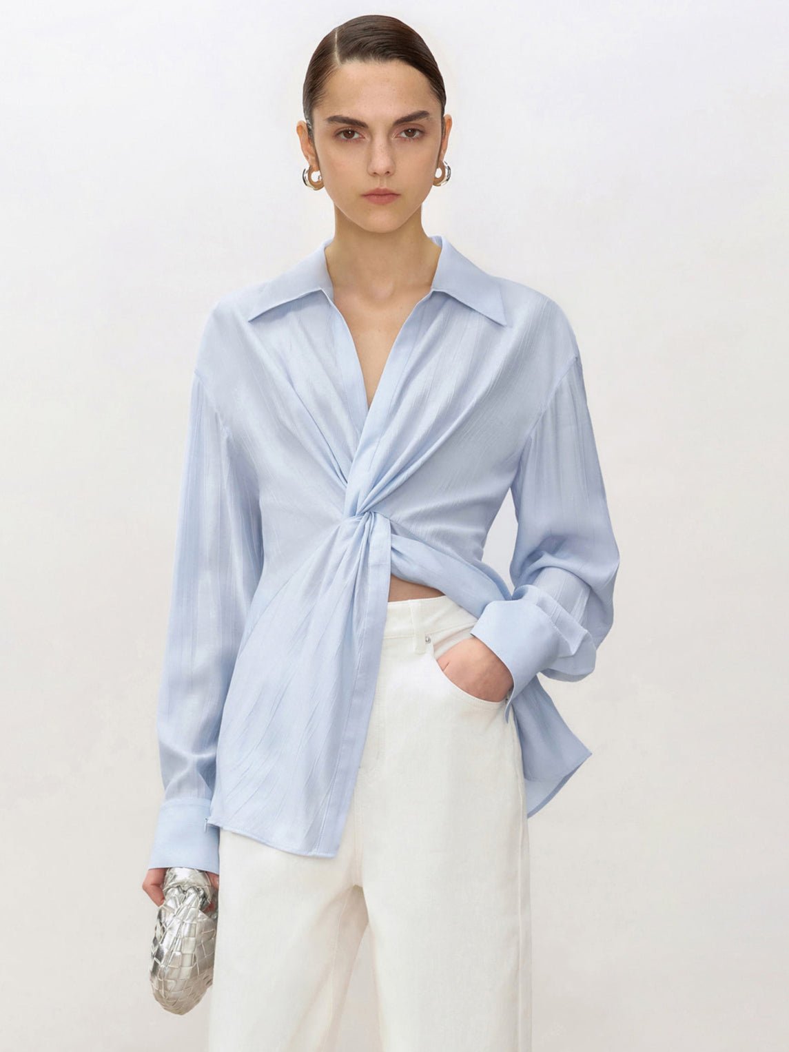 Tiitaa.com × Tiitaa: Minimalist Waisted Blouse(Check Below Same Price With Tmall） runway look in Blue