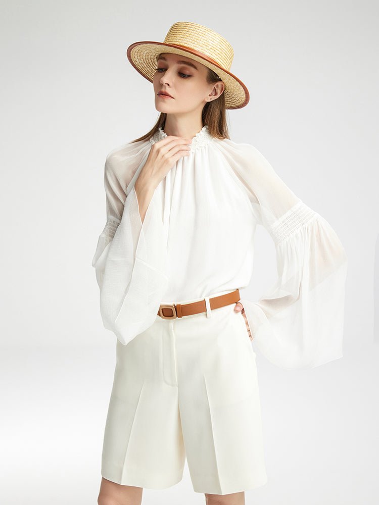 Tiitaa.com × Tiitaa: Acetate Straight - leg Shorts(Check Below Same Price With Taobao） runway look in White