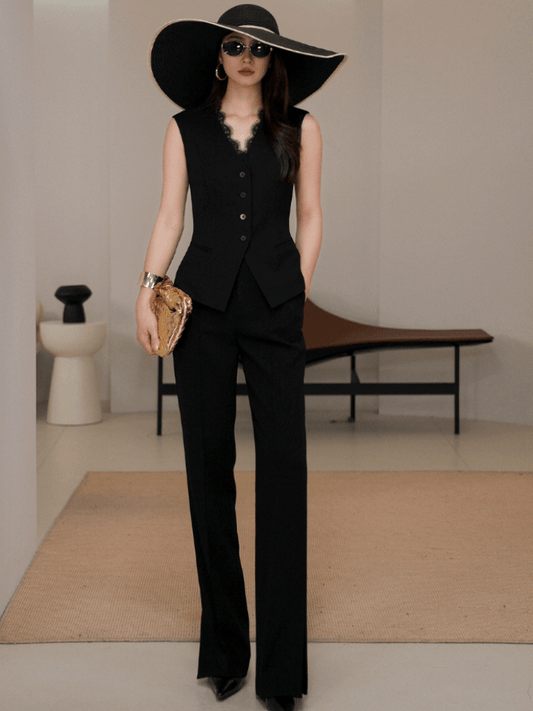 Tiitaa.com × Tiitaa: Lace Splicing Receiving Waist Vest(Check Below Same Price With Tmall） runway look in 4