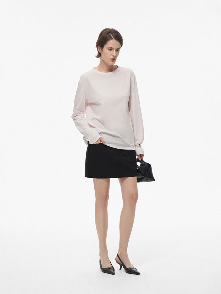 Tiitaa.com × Tiitaa: Cotton Long Sleeve T-Shirt(Check Below Same Price With Tmall） runway look in Pink