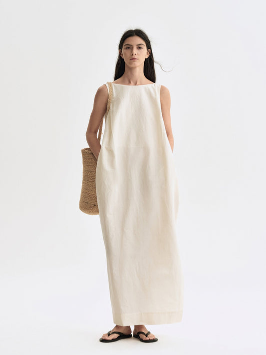 Tiitaa.com × Tiitaa: Sleeveless Dress With One - line Neckline(Check Below Same Price With Tmall） runway look in Almond
