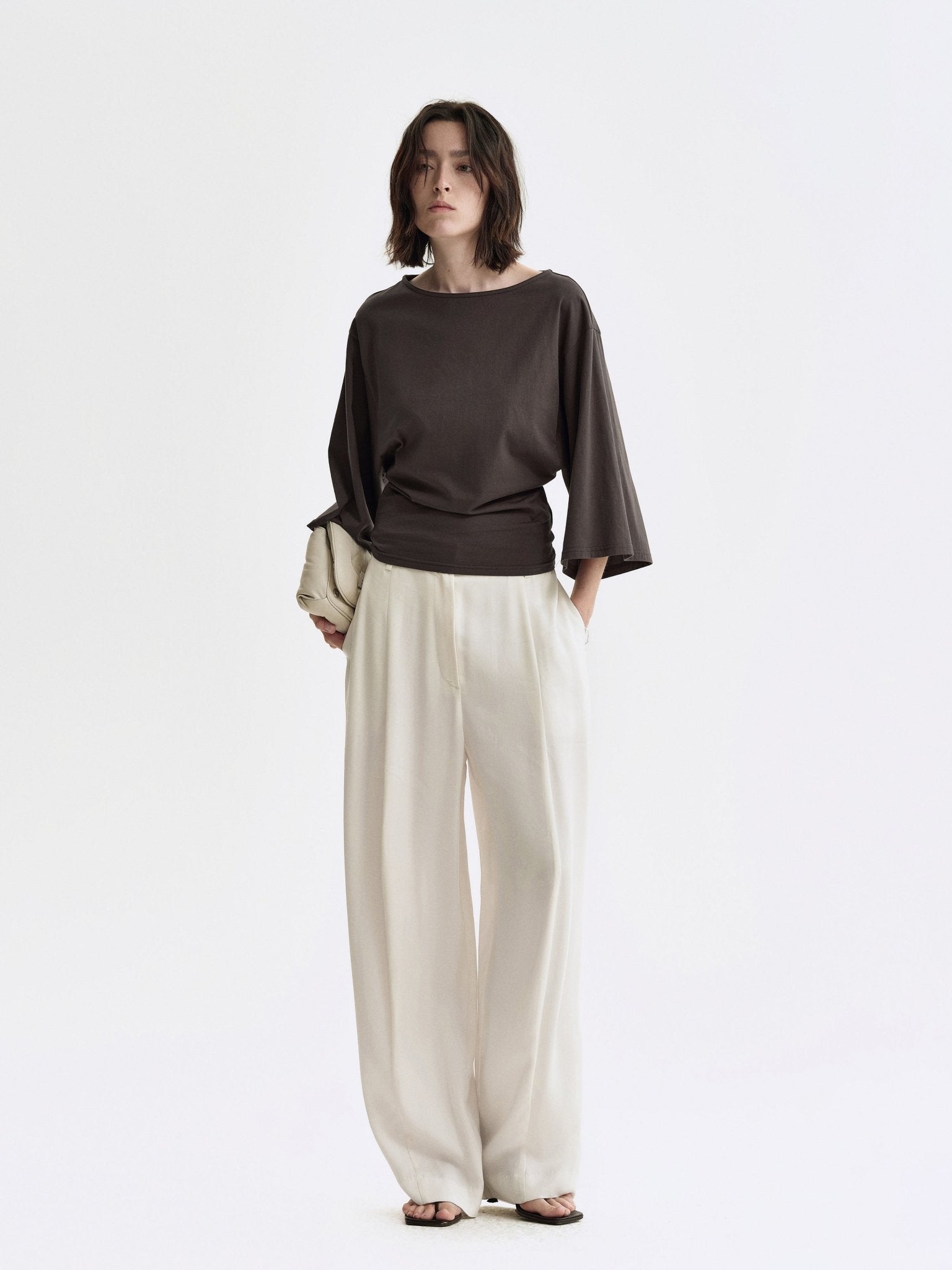 Tiitaa.com × Tiitaa: Seven - quarter Sleeve Round Neck T-shirt(Check Below Same Price With Tmall） runway look in Dark Gray