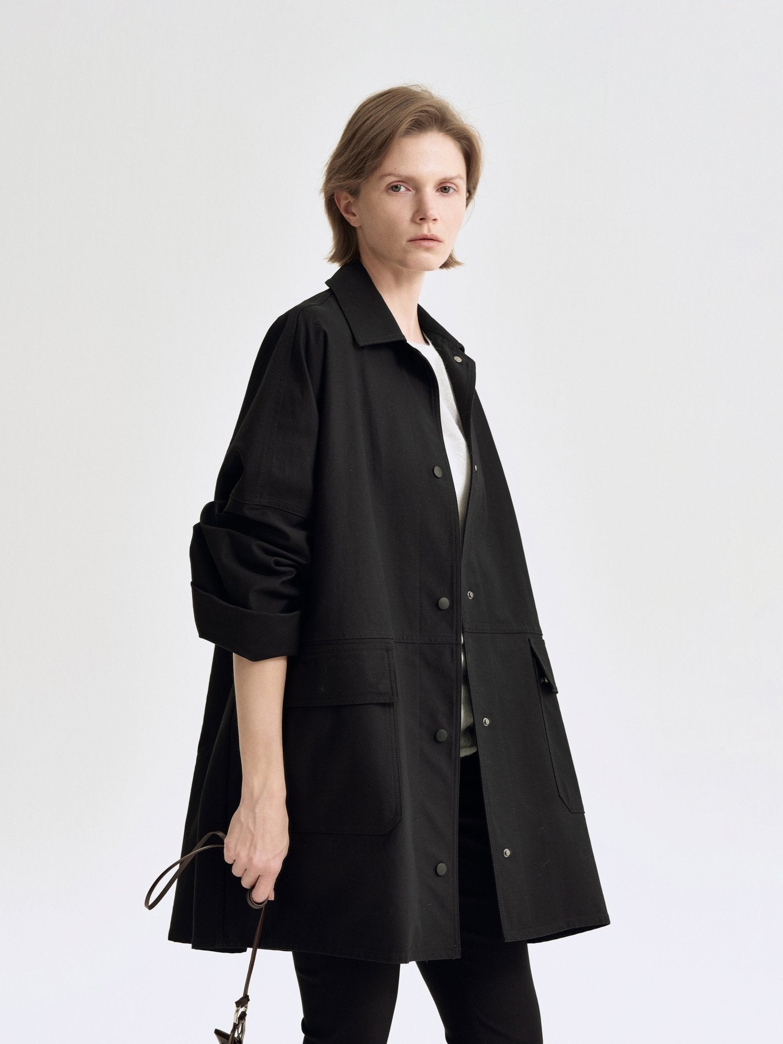 Tiitaa.com × Tiitaa: Silhouette Mid - length Jacket(Check Below Same Price With Tmall） runway look in Black