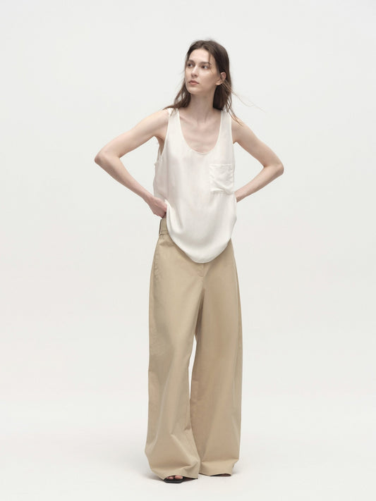 Tiitaa.com × Tiitaa: Textured Jersey Wide - leg Pants(Check Below Same Price With Tmall） runway look in Beige