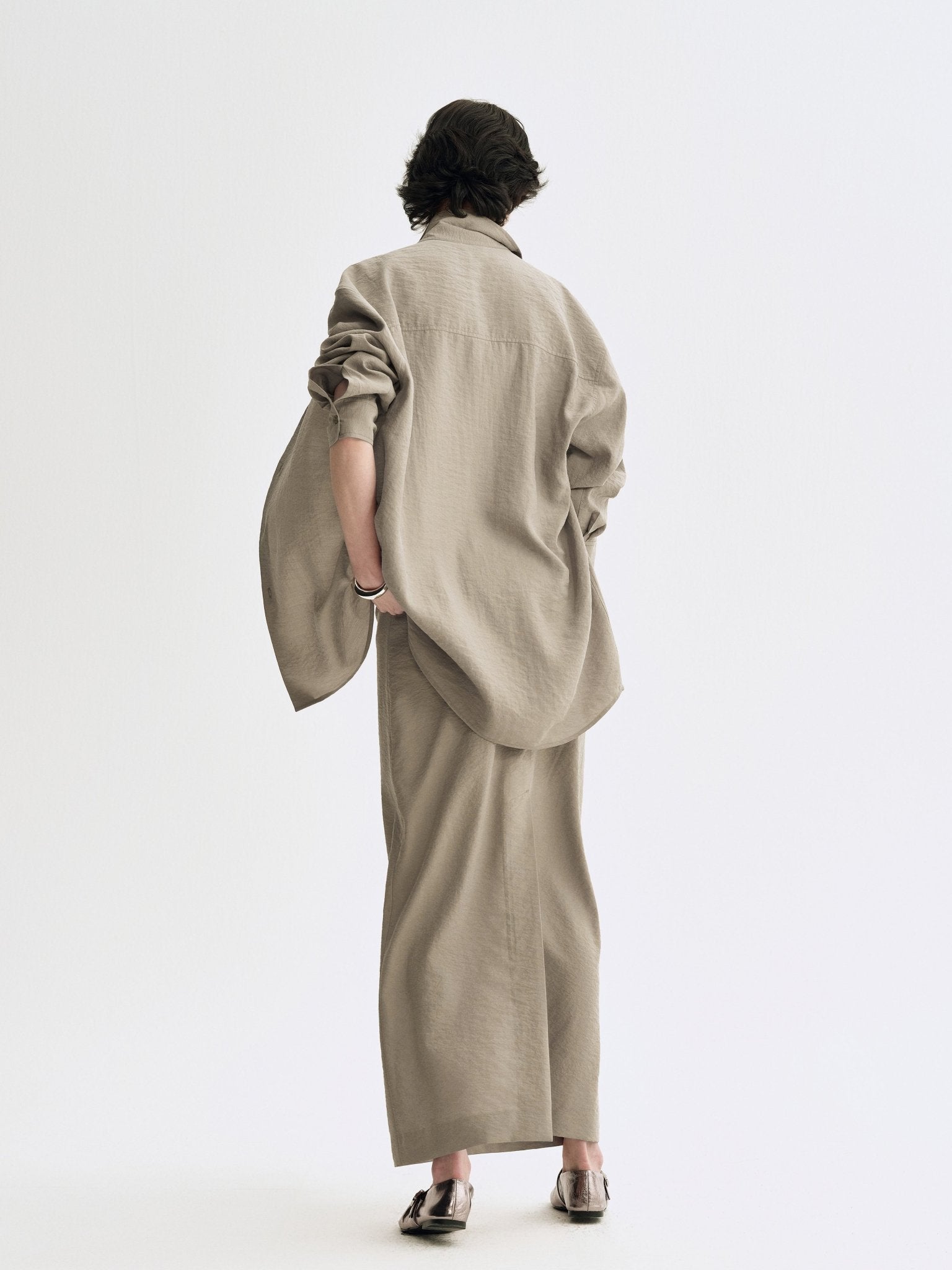 Tiitaa.com × Tiitaa: Back Split Bustier Skirt(Check Below Same Price With Tmall） runway look in Gray Green