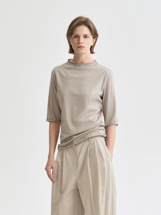Tiitaa.com × Tiitaa: T-shirt With Seven - quarter Sleeves(Check Below Same Price With Tmall） runway look in Light Khaki