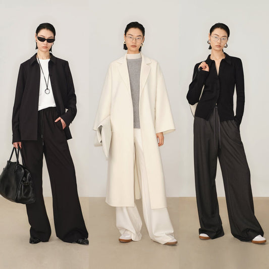 Tiitaa.com × Tiitaa: Drawstring Elastic Waist Wide Leg Pants(Check Below Same Price With Tmall） runway look in Gray