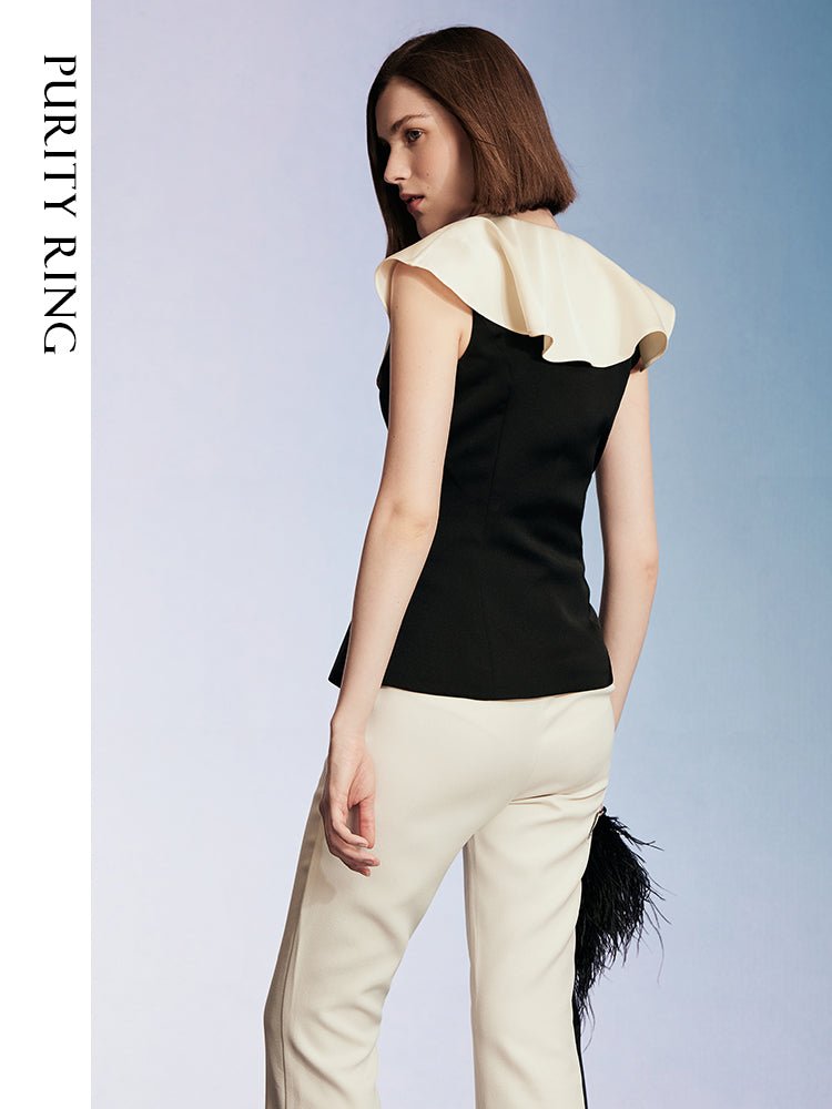 Tiitaa.com × Tiitaa: Contrasting V - neck Shirt(Check Below Same Price With Tmall） runway look in 2