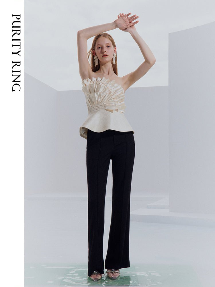 Tiitaa.com × Tiitaa: Champagne Jacquard Satin Sheath Top(Check Below Same Price With Tmall） runway look in 0