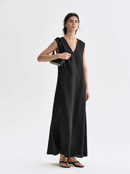 Tiitaa.com × Tiitaa: V - neck Sleeveless Dress(Check Below Same Price With Tmall） runway look in Black