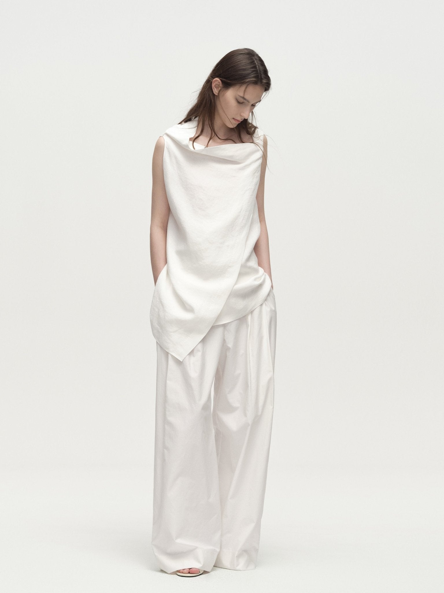 Tiitaa.com × Tiitaa: One Neck Sleeveless Camisole(Check Below Same Price With Tmall） runway look in White