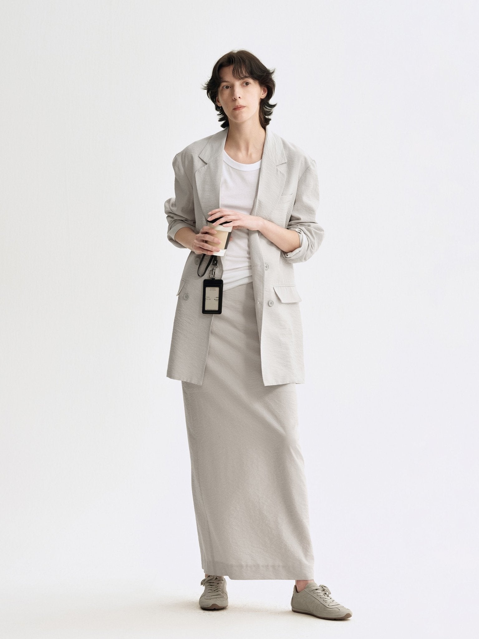 Tiitaa.com × Tiitaa: Back Split Bustier Skirt(Check Below Same Price With Tmall） runway look in Gray Green