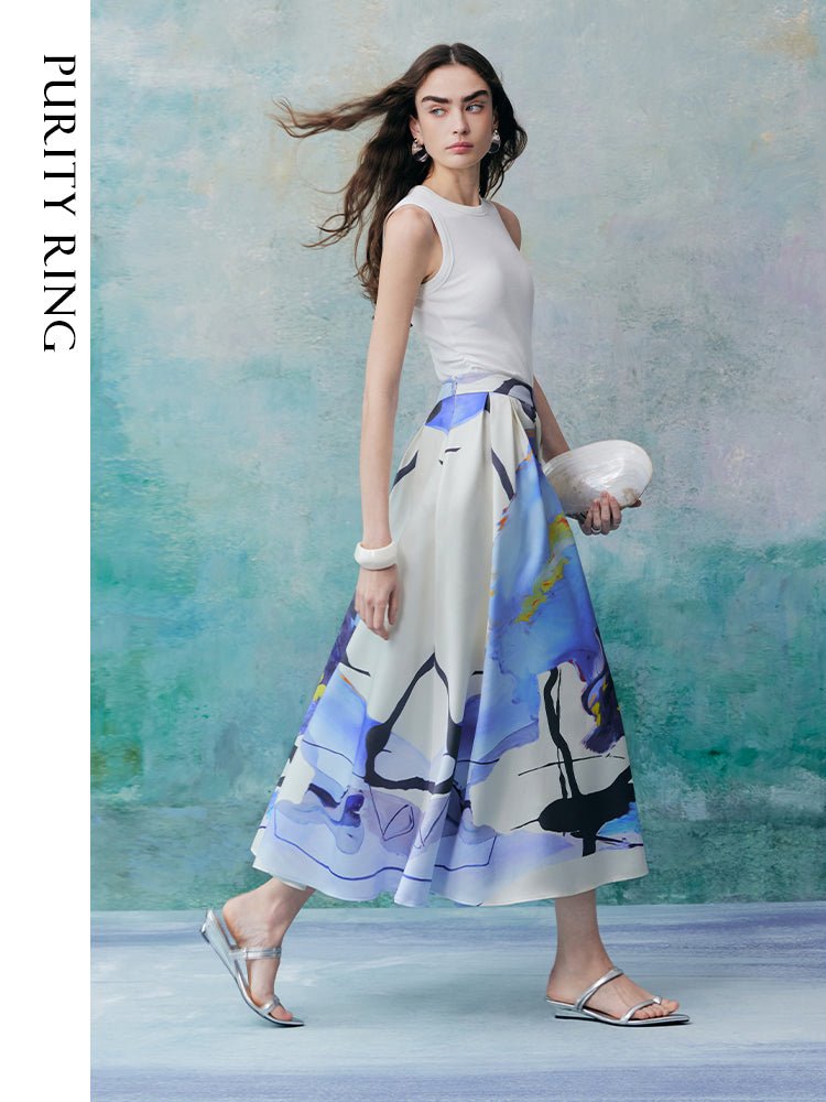 Tiitaa.com × Tiitaa: Abstract Art Halo Print Half Skirt(Check Below Same Price With Tmall） runway look in 2