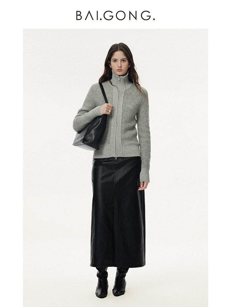 Tiitaa.com × Tiitaa: Short Pile Alpaca Wool Sweater(Check Below Same Price With Tmall） runway look in Gray