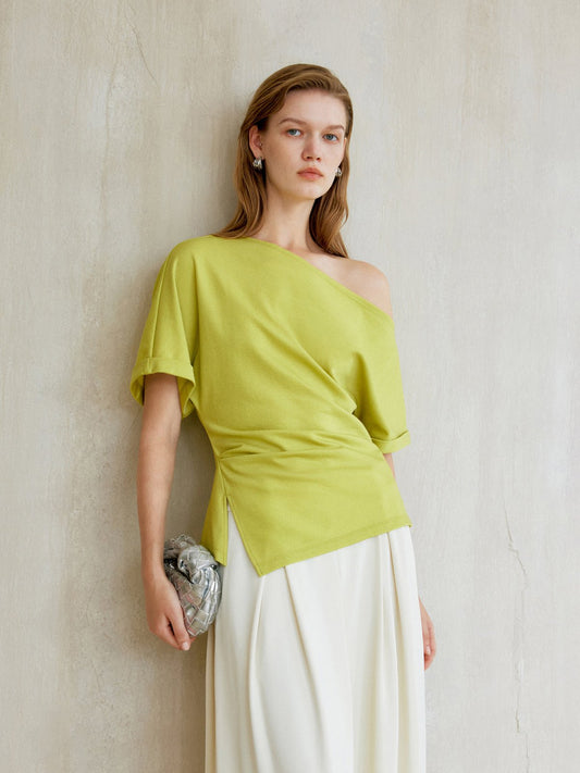 Tiitaa.com × Tiitaa: One - piece Neckline Cool - feeling T-shirt(Check Below Same Price With Tmall） runway look in Lime
