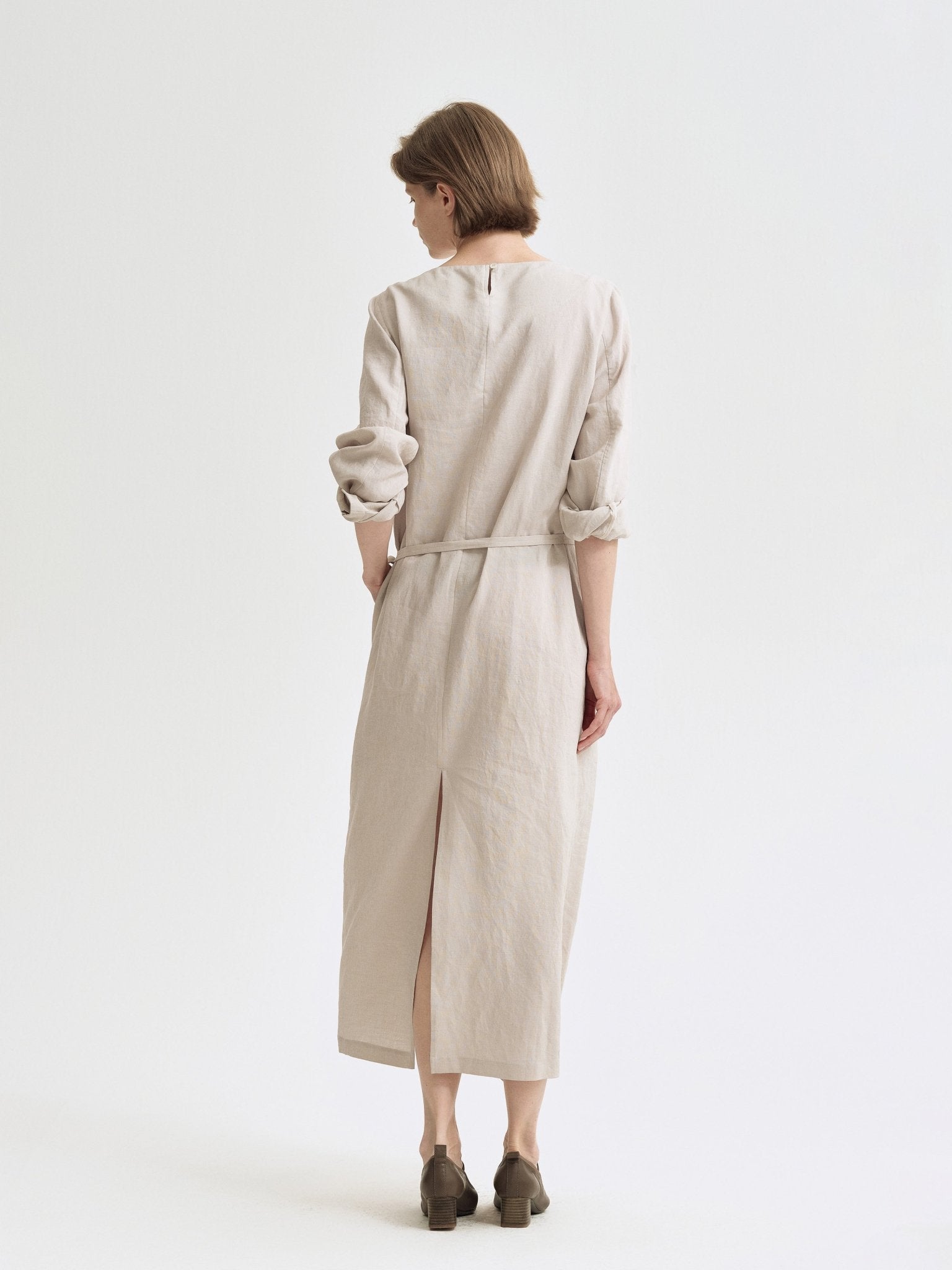 Tiitaa.com × Tiitaa: Twisted Side Tie Long Sleeve Dress(Check Below Same Price With Tmall） runway look in Almond
