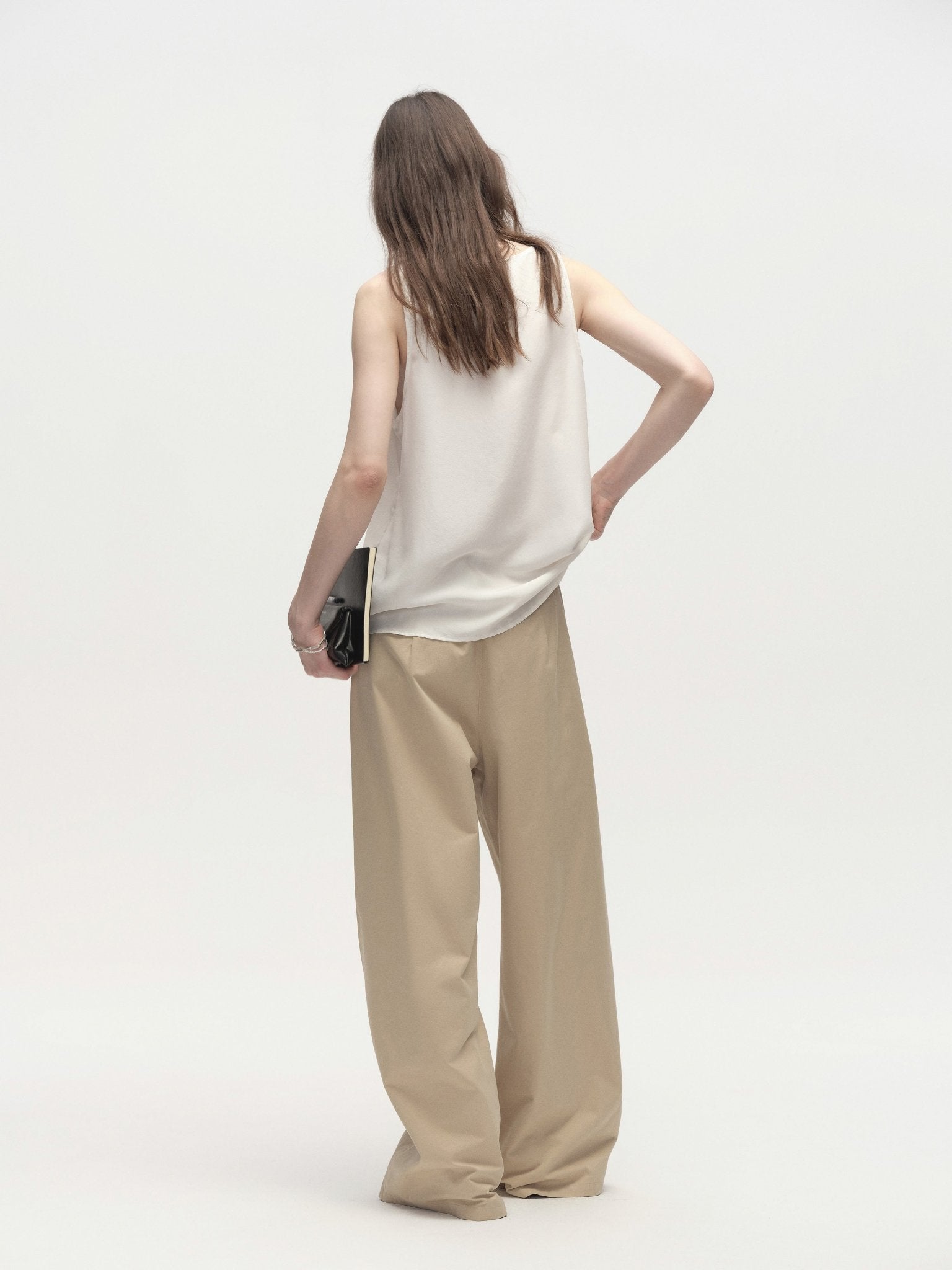 Tiitaa.com × Tiitaa: Textured Jersey Wide - leg Pants(Check Below Same Price With Tmall） runway look in Beige