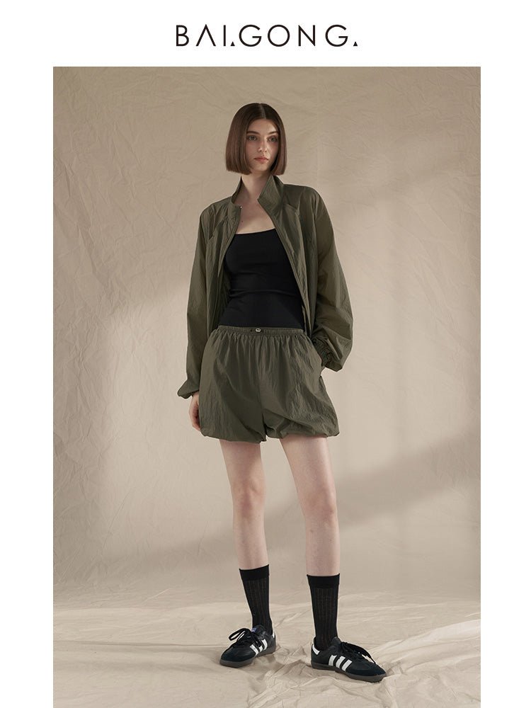 Tiitaa.com × Tiitaa: Pod Drawstring Shorts(Check Below Same Price With Tmall） runway look in Green