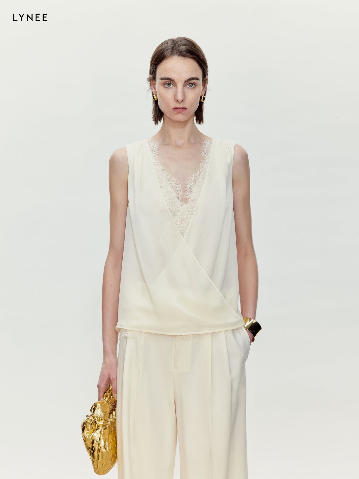 Tiitaa.com × Tiitaa: Lace Design Tank Top(Check Below Same Price With Tmall） runway look in White