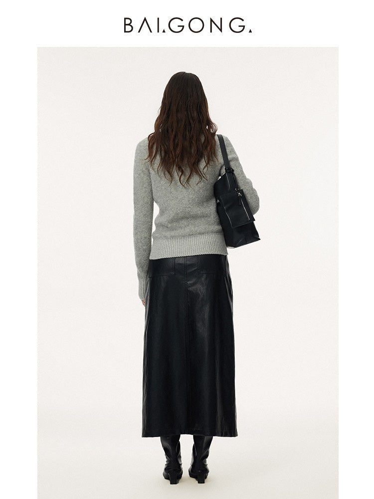 Tiitaa.com × Tiitaa: Short Pile Alpaca Wool Sweater(Check Below Same Price With Tmall） runway look in Gray