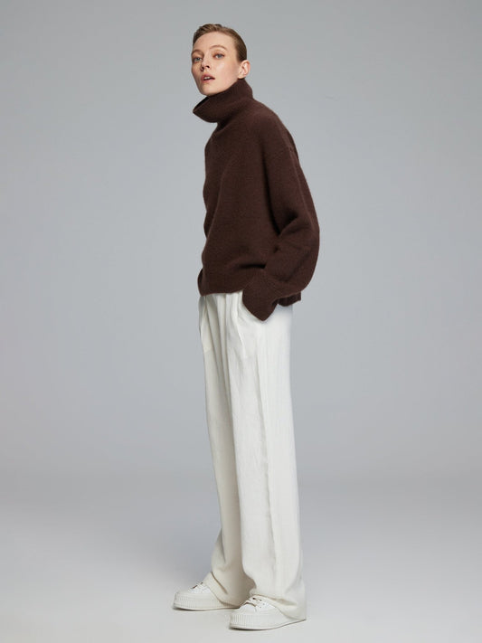 Tiitaa.com × Tiitaa: Casual Straight - leg Pants(Check Below Same Price With Taobao） runway look in Beige