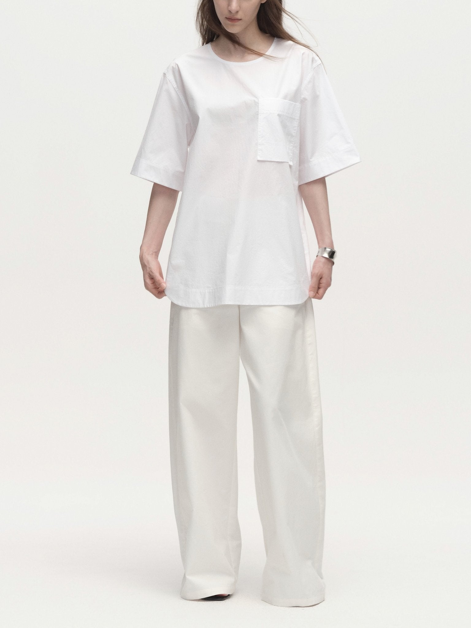 Tiitaa.com × Tiitaa: Textured Jersey Wide - leg Pants(Check Below Same Price With Tmall） runway look in Beige