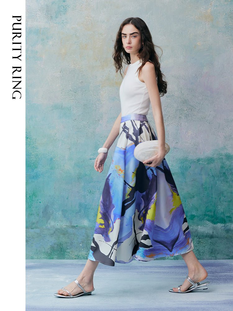 Tiitaa.com × Tiitaa: Abstract Art Halo Print Half Skirt(Check Below Same Price With Tmall） runway look in 2
