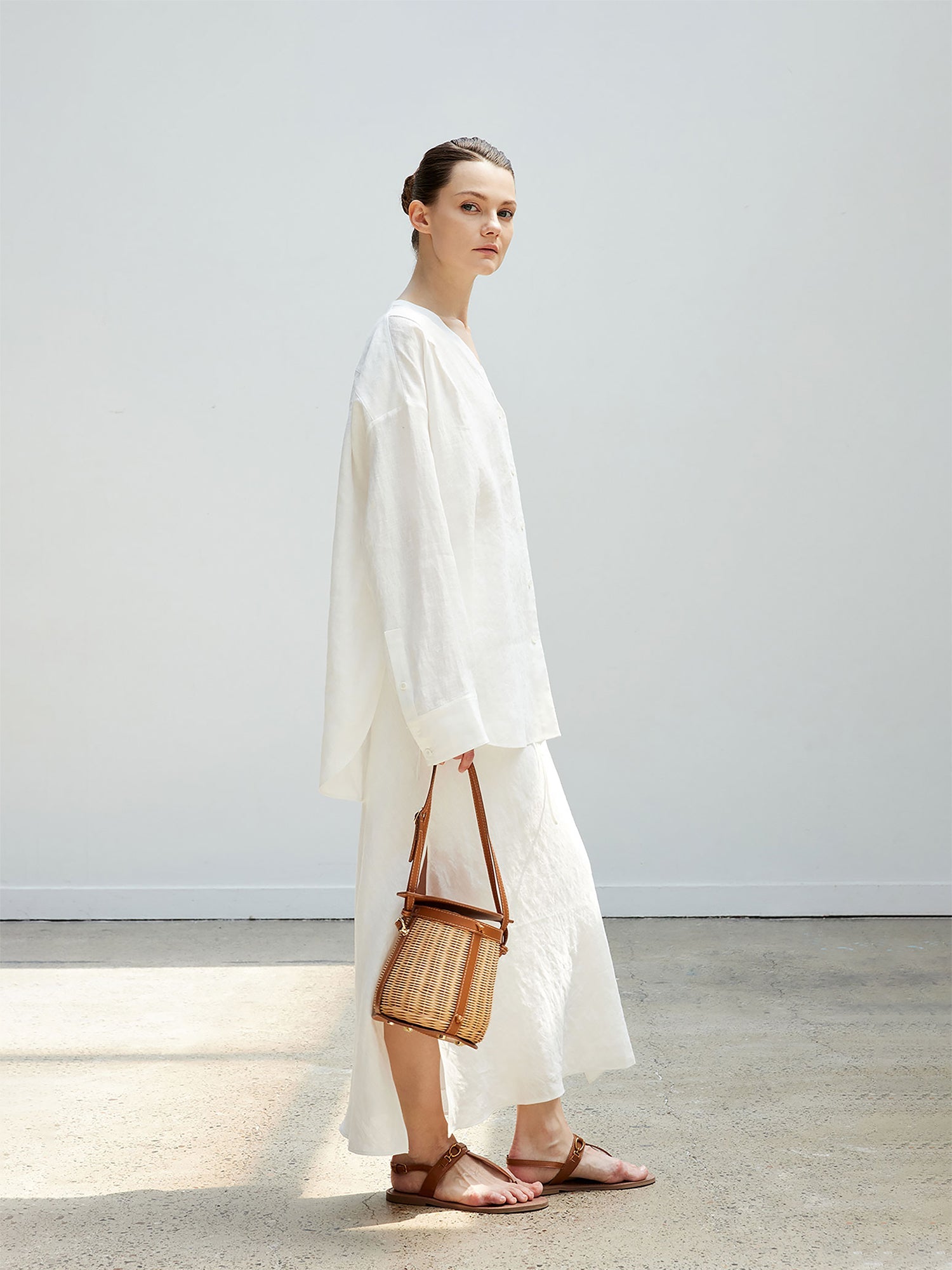 Tiitaa.com × Tiitaa: V - neck Linen Shirt(Check Below Same Price With Taobao） runway look in F