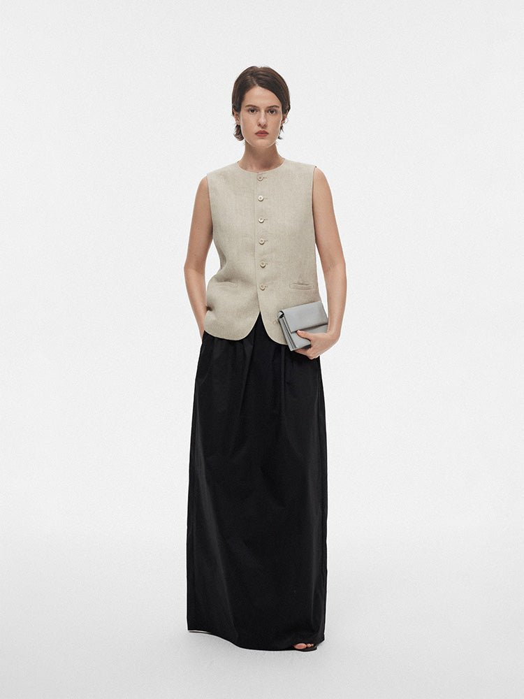 Tiitaa.com × Tiitaa: Linen Sleeveless Vest(Check Below Same Price With Tmall） runway look in Raw linen color