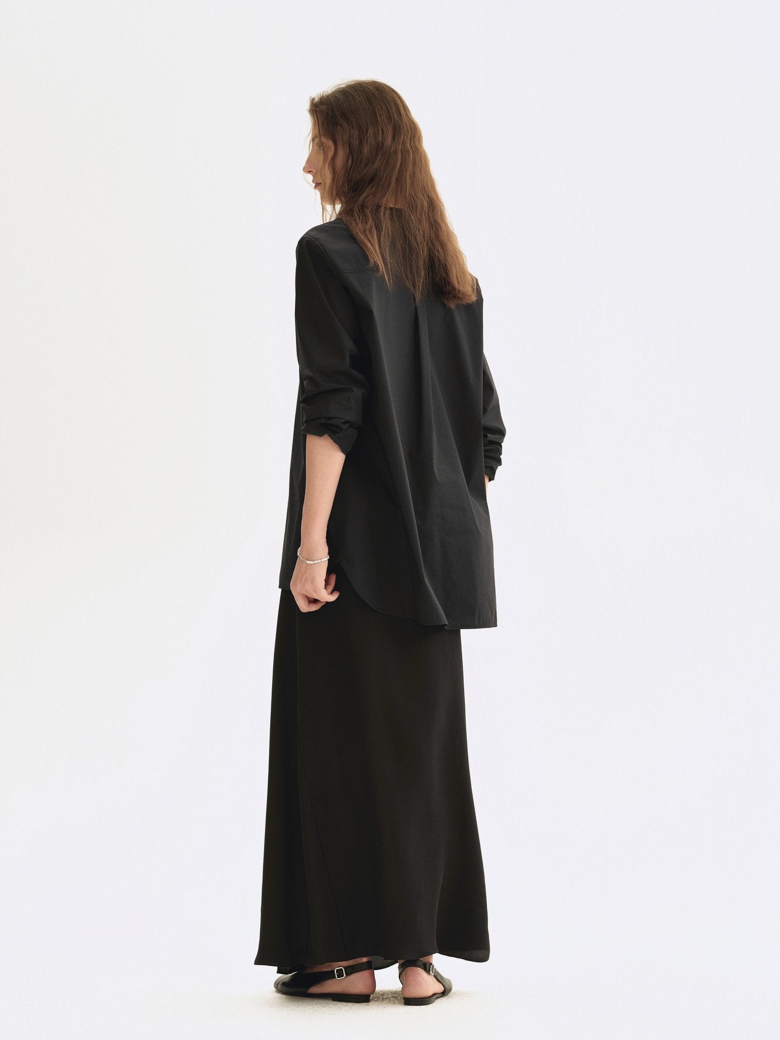 Tiitaa.com × Tiitaa: Modified Chinese V - Neck Long Sleeve Shirt (Check Below Same Price With Tmall） runway look in Black