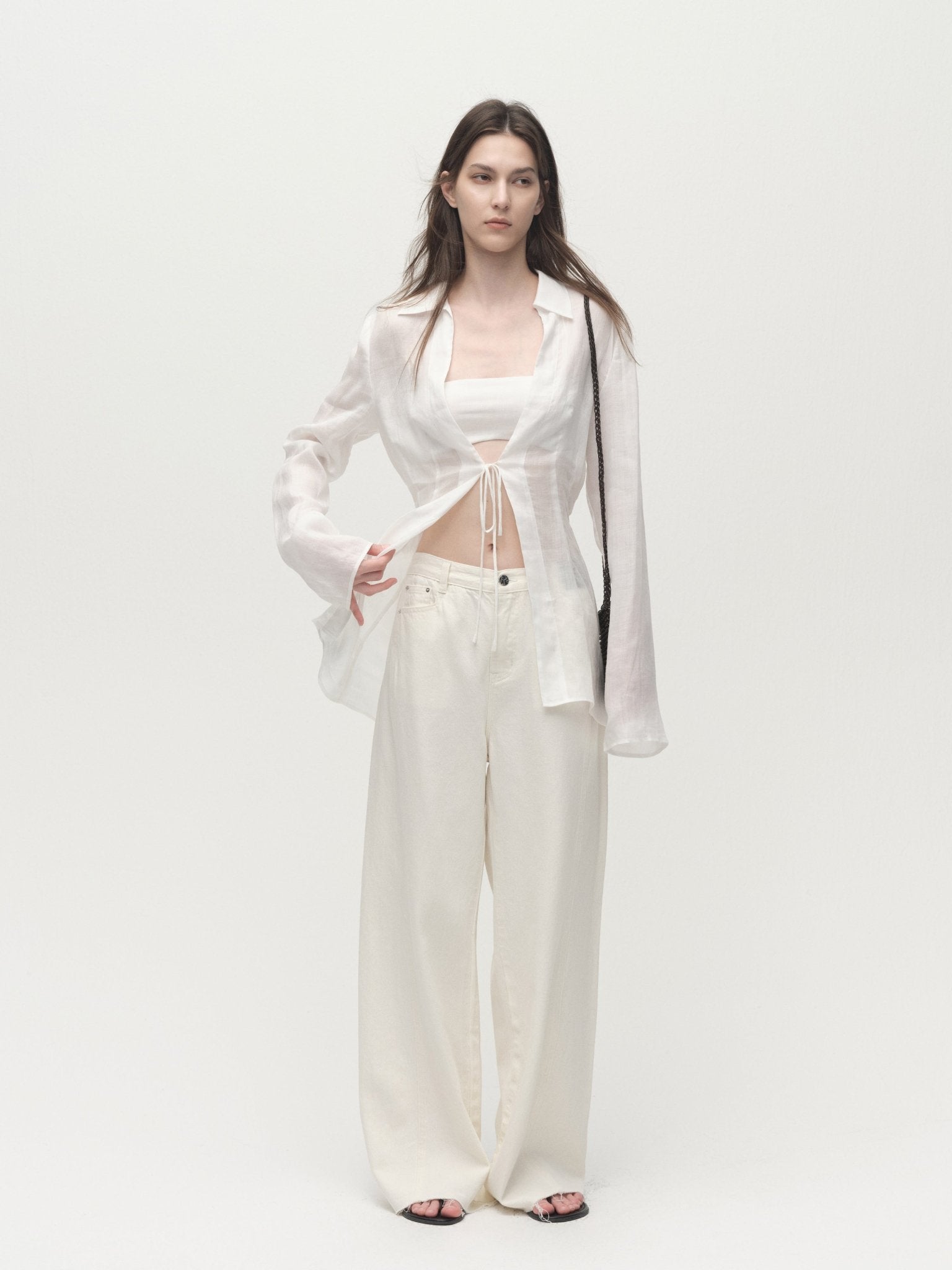Tiitaa.com × Tiitaa: Cotton Straight Leg Pants(Check Below Same Price With Tmall） runway look in White