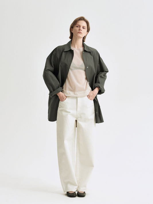 Tiitaa.com × Tiitaa: Silhouette Mid - length Jacket(Check Below Same Price With Tmall） runway look in Gray Green