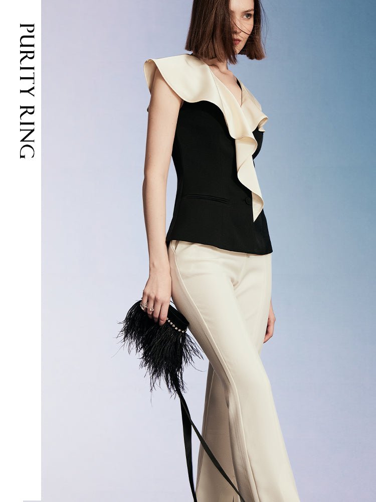 Tiitaa.com × Tiitaa: Contrasting V - neck Shirt(Check Below Same Price With Tmall） runway look in 2